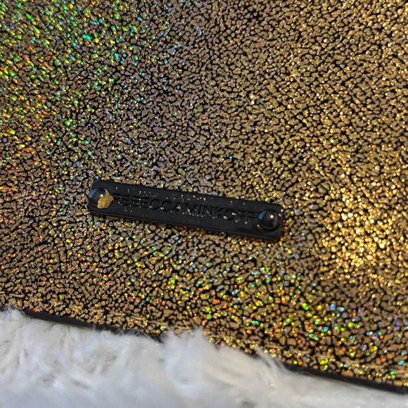 Rebecca Minkoff Gold Rainbow Glitter Studded Wristlet Clutch - Picture 4 of 11
